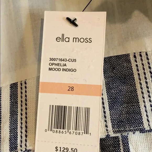 Ella Moss Jumpsuit Ophelia Striped Blue Jumpsuit Size Medium New - Picture 9 of 13